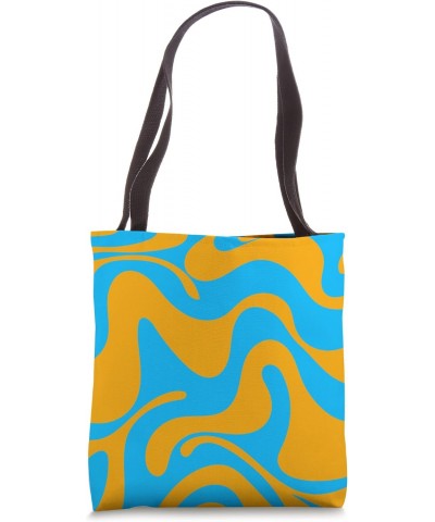 Colorful Abstract Blue Orange Wavy Design Tote Bag $12.68 Totes