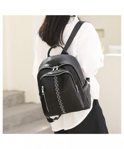 Womens Bagpack Casual Shoulder Bookbag For Fashion women Women Female Travel Large Capacity Backpack 12*10*4inch Black $25.52...