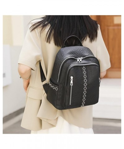 Womens Bagpack Casual Shoulder Bookbag For Fashion women Women Female Travel Large Capacity Backpack 12*10*4inch Black $25.52...