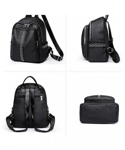 Womens Bagpack Casual Shoulder Bookbag For Fashion women Women Female Travel Large Capacity Backpack 12*10*4inch Black $25.52...