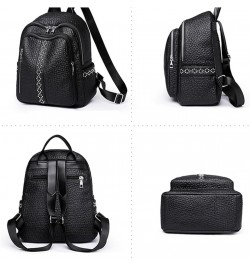 Womens Bagpack Casual Shoulder Bookbag For Fashion women Women Female Travel Large Capacity Backpack 12*10*4inch Black $25.52...