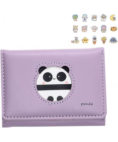 Fashion Short Women's Three fold Wallet Cute Animal Zero Wallet Simple Multi Card Printed Card Bag (blue) Purple $17.43 Totes