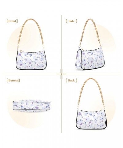 Purple Music Notes Polka Dot Shoulder Bag Purse for Women Tote Handbag with Zipper Closure $16.73 Totes