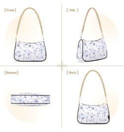 Purple Music Notes Polka Dot Shoulder Bag Purse for Women Tote Handbag with Zipper Closure $16.73 Totes