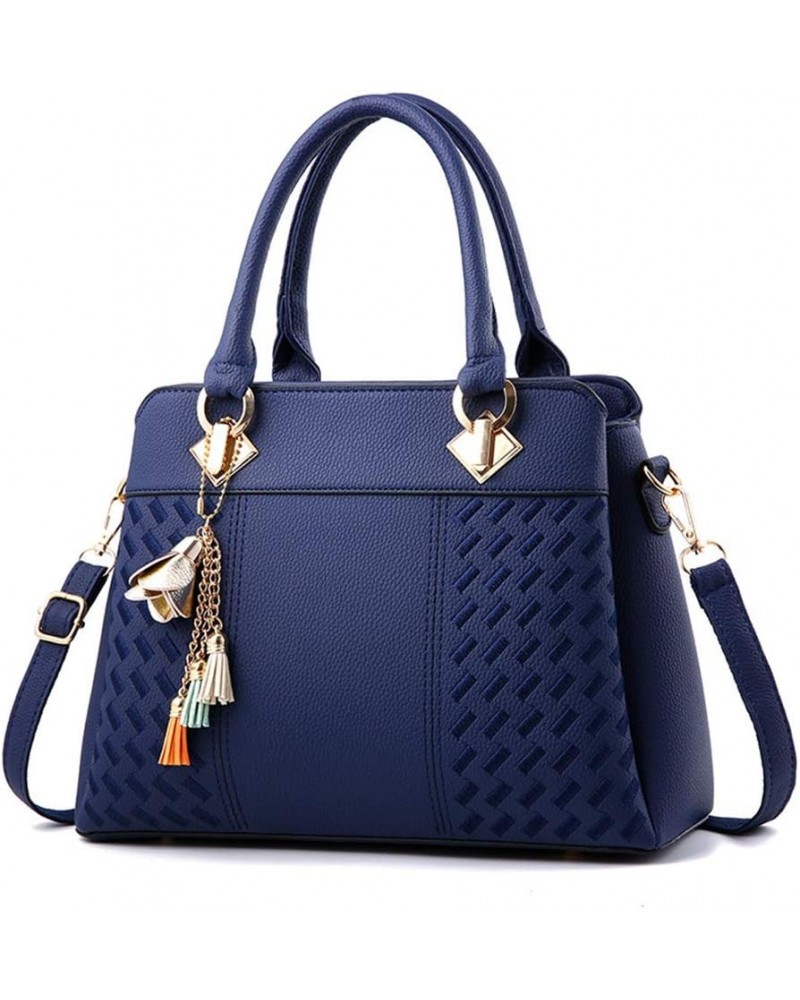 Women Purses and Handbags Shoulder Bags Top Handle Satchel Shoulder Bags Messenger Tote Bag for Ladies Blue $22.94 Handbags