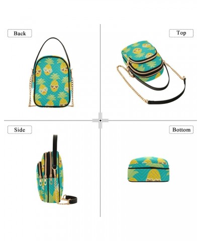 Pineapple Crossbody Bags for Women Cross Body Bags Cell Phone Purse with Chain Strap for Travel Women $12.74 Crossbody Bags