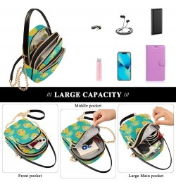 Pineapple Crossbody Bags for Women Cross Body Bags Cell Phone Purse with Chain Strap for Travel Women $12.74 Crossbody Bags