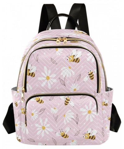 Daisy and Bee Pink Backpack for Women Purse Bag Travel Handbag Shoulder Bag $14.35 Backpacks