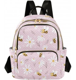 Daisy and Bee Pink Backpack for Women Purse Bag Travel Handbag Shoulder Bag $14.35 Backpacks