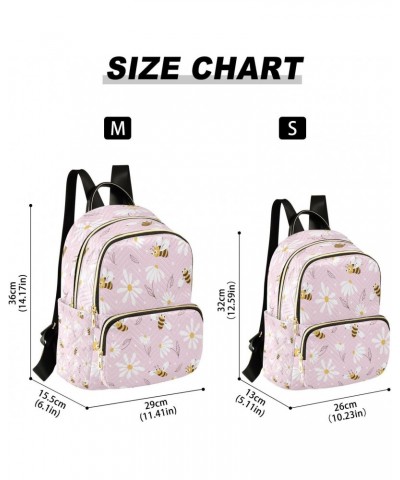 Daisy and Bee Pink Backpack for Women Purse Bag Travel Handbag Shoulder Bag $14.35 Backpacks