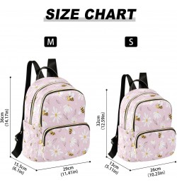 Daisy and Bee Pink Backpack for Women Purse Bag Travel Handbag Shoulder Bag $14.35 Backpacks