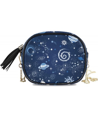 Small Crossbody Bags Space Galaxy Constellation Womens Shoulder Chain Bag PU Leather Small Purse With Tassel $12.95 Shoulder ...