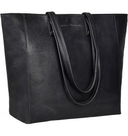 Gift For Mothers Day Alexis Leather Tote/Top Handle Shoulder Bag for Women Vintage Wash Black $45.89 Shoulder Bags