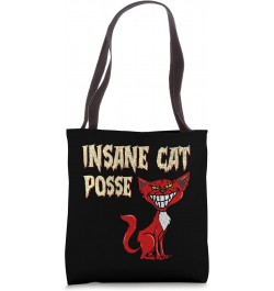 Funny Cat Design Insane Cats Posse Scary Kitten Clown Horror Tote Bag $9.46 Totes