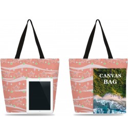 Double-Sided Print Canvas Tote, Featuring Ocean & Starfish $13.10 Totes