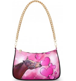 Shoulder Bags for Women Valentine Horse Hobo Tote Handbag Small Clutch Purse with Zipper Closure $15.80 Shoulder Bags