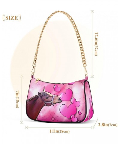 Shoulder Bags for Women Valentine Horse Hobo Tote Handbag Small Clutch Purse with Zipper Closure $15.80 Shoulder Bags