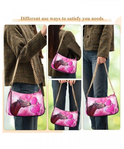 Shoulder Bags for Women Valentine Horse Hobo Tote Handbag Small Clutch Purse with Zipper Closure $15.80 Shoulder Bags