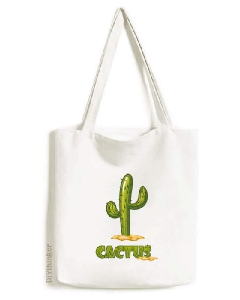 Cactus Succulents Green Potted Tote Canvas Bag Shopping Satchel Casual Handbag $13.95 Totes