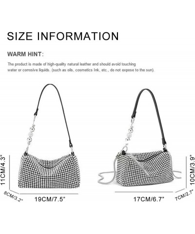 Rhinestone Crossbody Bags for Women Bling Crystal Purse Glitter Chain Handbag Sparkly Evening Clutch for Party Prom Wedding (...