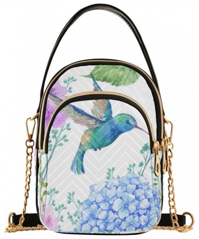 Flowers Bird Crossbody Bag for Women Cell Phone Purse Wallet with Removable Chain Shoulder Handbag for Travel Phone Work Pass...