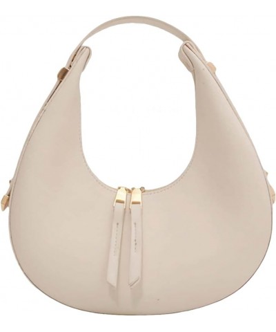 Women's PU Leather Adjustable Hobo Bag Zip Up Shoulder Bag Clutch Purse White $12.40 Hobo Bags