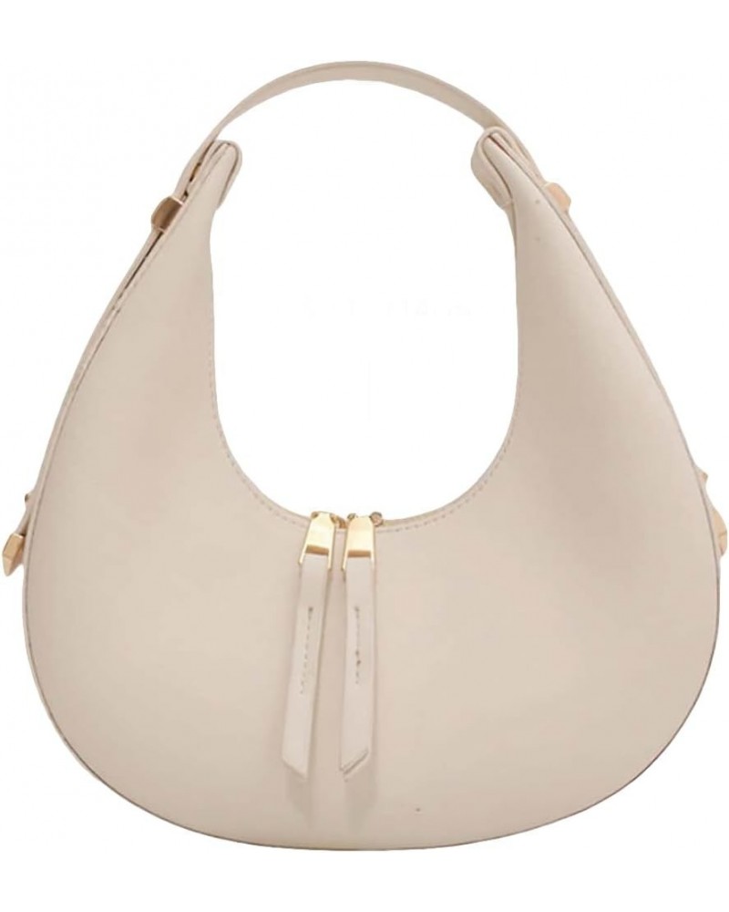 Women's PU Leather Adjustable Hobo Bag Zip Up Shoulder Bag Clutch Purse White $12.40 Hobo Bags