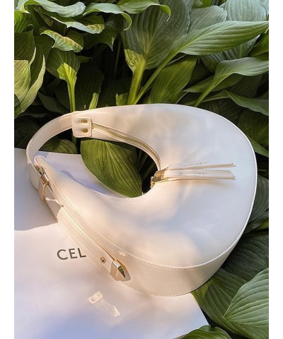 Women's PU Leather Adjustable Hobo Bag Zip Up Shoulder Bag Clutch Purse White $12.40 Hobo Bags