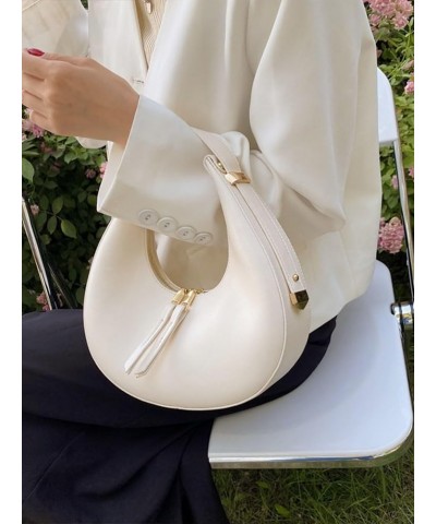 Women's PU Leather Adjustable Hobo Bag Zip Up Shoulder Bag Clutch Purse White $12.40 Hobo Bags