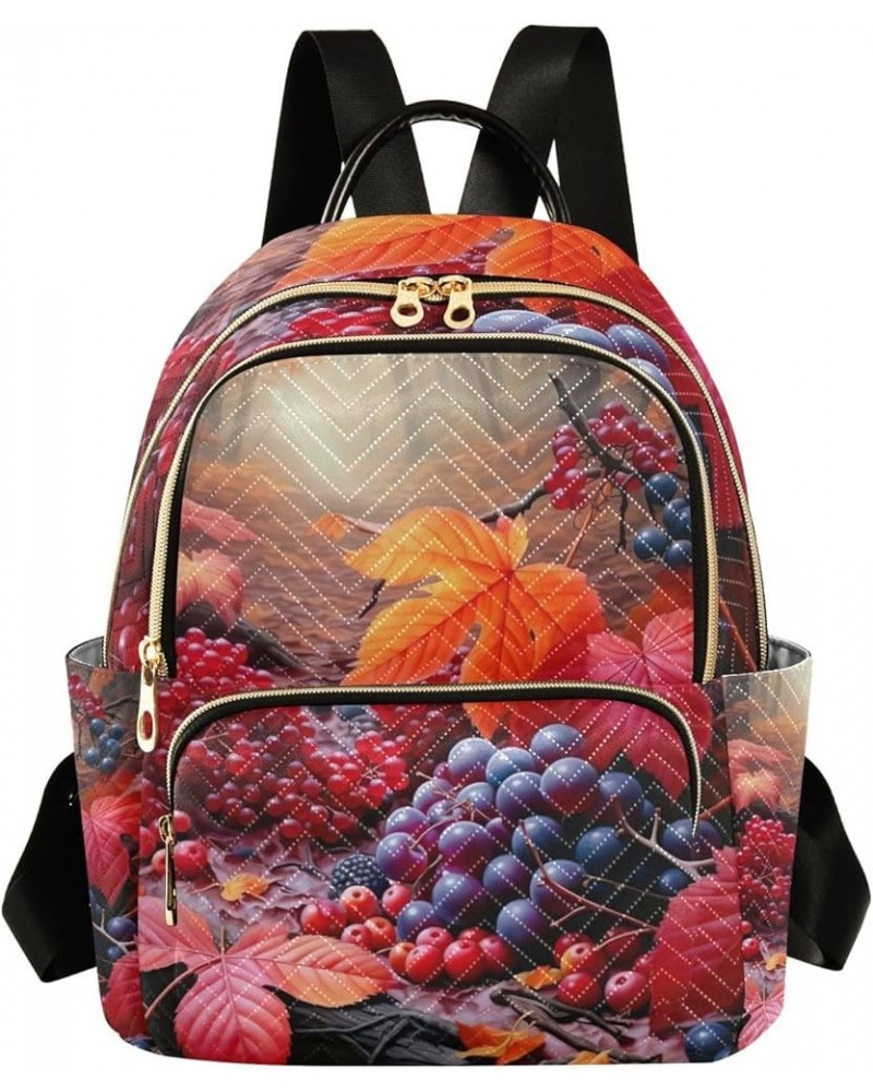 Fruit under an Orchard Girls Fashion Backpack, Travel Backpack with Luggage Strap, Womens Travel Backpack, S Autumn Leaves an...