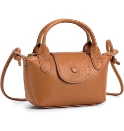 Fashion Crossbody Bags Women's Genuine Leather Casual Shoulder Bag Yellowish Brown $33.99 Shoulder Bags