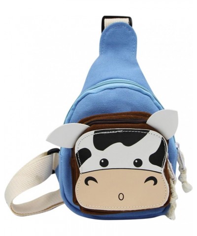 Sling Bags, Crossbody Chest Bag, Canvas Daily Sports Shoulder Bag for Women Lady, Cute Cow Ox Bull Bull, Blue $12.16 Satchels