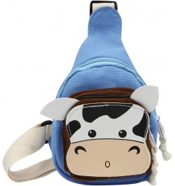 Sling Bags, Crossbody Chest Bag, Canvas Daily Sports Shoulder Bag for Women Lady, Cute Cow Ox Bull Bull, Blue $12.16 Satchels