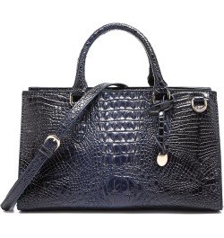 Crocodile Pattern Gradient Top Handle Satchel Large Capacity Tote Bag Casual Versatile Commuter Bag 1-royal Blue $24.19 Totes