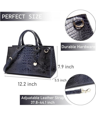 Crocodile Pattern Gradient Top Handle Satchel Large Capacity Tote Bag Casual Versatile Commuter Bag 1-royal Blue $24.19 Totes