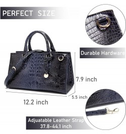 Crocodile Pattern Gradient Top Handle Satchel Large Capacity Tote Bag Casual Versatile Commuter Bag 1-royal Blue $24.19 Totes