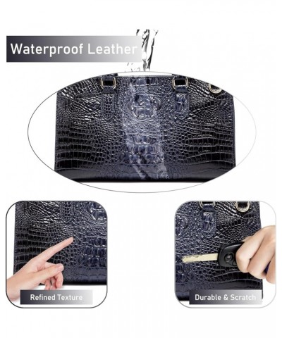 Crocodile Pattern Gradient Top Handle Satchel Large Capacity Tote Bag Casual Versatile Commuter Bag 1-royal Blue $24.19 Totes