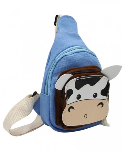 Sling Bags, Crossbody Chest Bag, Canvas Daily Sports Shoulder Bag for Women Lady, Cute Cow Ox Bull Bull, Blue $12.16 Satchels