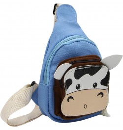 Sling Bags, Crossbody Chest Bag, Canvas Daily Sports Shoulder Bag for Women Lady, Cute Cow Ox Bull Bull, Blue $12.16 Satchels