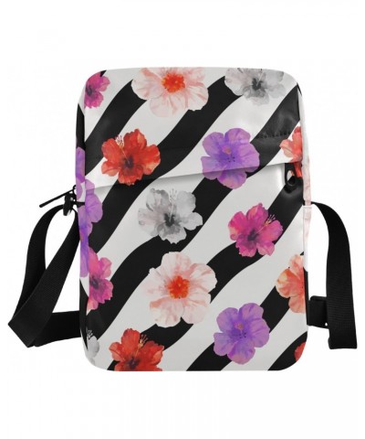 Crossbody Phone Bag Geometric Stripes Color Flowers Small Messenger Shoulder Bag Cash Handbag Wallet Purse(238br3a) $10.78 Cr...