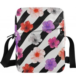 Crossbody Phone Bag Geometric Stripes Color Flowers Small Messenger Shoulder Bag Cash Handbag Wallet Purse(238br3a) $10.78 Cr...