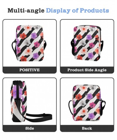 Crossbody Phone Bag Geometric Stripes Color Flowers Small Messenger Shoulder Bag Cash Handbag Wallet Purse(238br3a) $10.78 Cr...