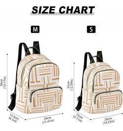 White Beige Brown Design Women's Backpack Purse Quilted Quilted Travel Bag White Beige Geometric Design Medium $19.88 Backpacks