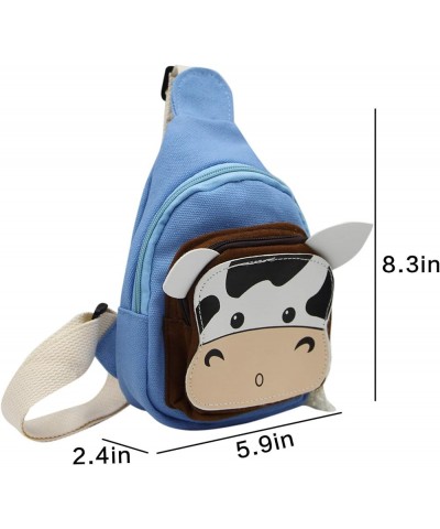 Sling Bags, Crossbody Chest Bag, Canvas Daily Sports Shoulder Bag for Women Lady, Cute Cow Ox Bull Bull, Blue $12.16 Satchels