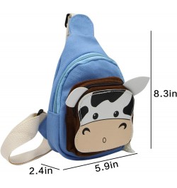 Sling Bags, Crossbody Chest Bag, Canvas Daily Sports Shoulder Bag for Women Lady, Cute Cow Ox Bull Bull, Blue $12.16 Satchels