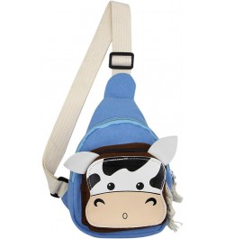 Sling Bags, Crossbody Chest Bag, Canvas Daily Sports Shoulder Bag for Women Lady, Cute Cow Ox Bull Bull, Blue $12.16 Satchels