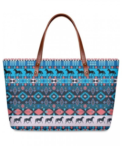 Women Travel Bag Large Expandable Weekender Carry-on Tote Gym Workout Aztec Tribal Horse Print $26.21 Totes