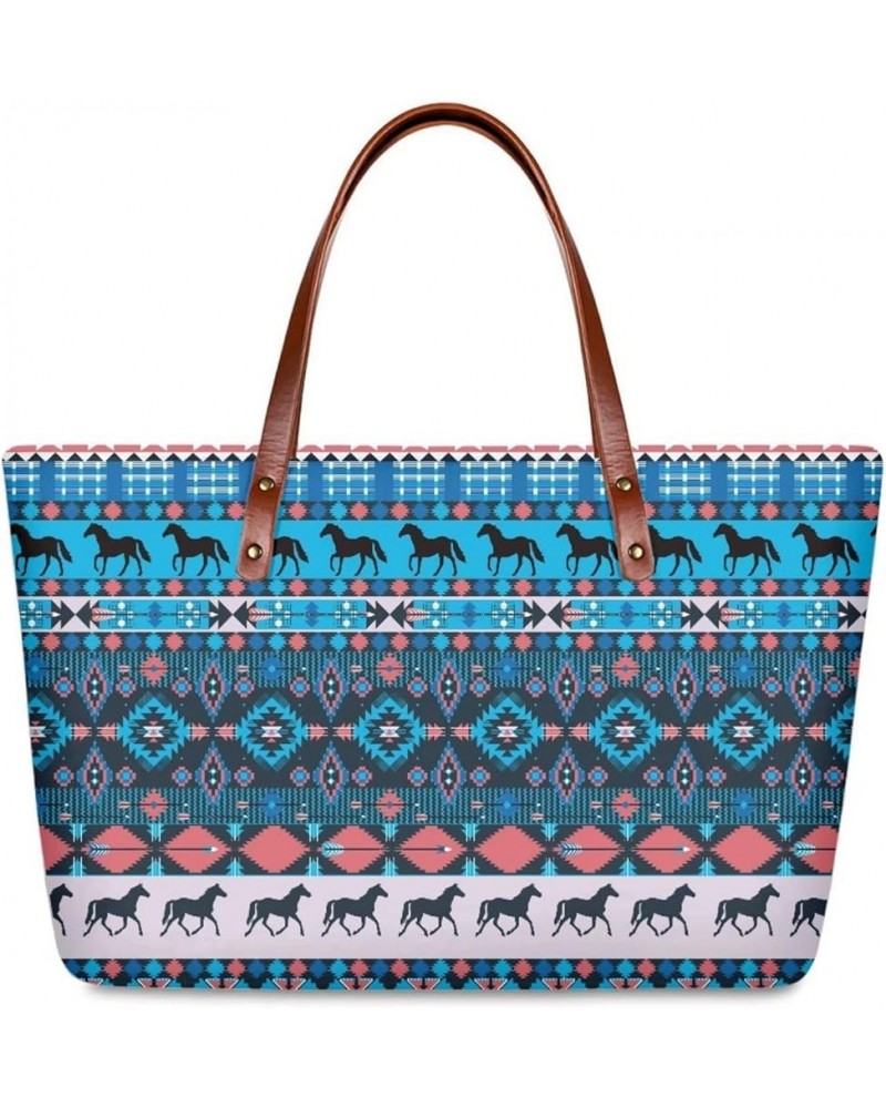 Women Travel Bag Large Expandable Weekender Carry-on Tote Gym Workout Aztec Tribal Horse Print $26.21 Totes