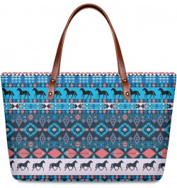 Women Travel Bag Large Expandable Weekender Carry-on Tote Gym Workout Aztec Tribal Horse Print $26.21 Totes