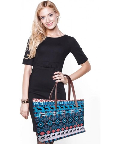 Women Travel Bag Large Expandable Weekender Carry-on Tote Gym Workout Aztec Tribal Horse Print $26.21 Totes